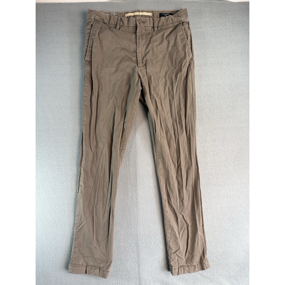 Banana Republic Lived In Chino Pants Mens 32x32 Brown Slim Fit Stretch Casual